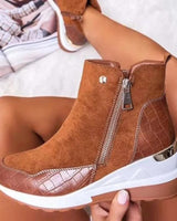 Orthopädische Leder Damen Stiefeletten - Emma in Braun