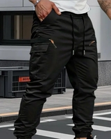 Masoon - Jogging Hose Aus Stretch Werkstoff in Schwarz