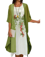 Venolia – Zweiteiliges Kleid Mit Blumenmuster in Grün