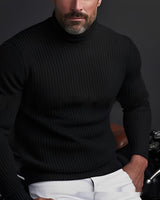 Richard - Warmer, komfortabler Herren-Rollkragenpullover in Schwarz