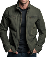 Raufeld – Vintage Baumwoll-Zip-Jacke in Grün