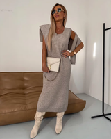 Nicole | Winter-Strickset für Damen in Dunkelbeige