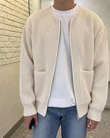 LOIC – Herren-Strickjacke – Bequemer Cardigan im Minimalistischen Stil in Beige