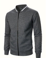 Benjie - Strick Jacke Mit Stehkragen Und Reißverschluss in Dunkelgrau