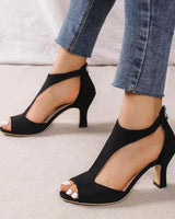 Hinterreißverschluss Fischarme Heelschuhe in Schwarz