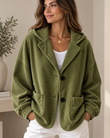 Nalina – Übergröße-Kapuzen Jacke Aus Cord in Grün