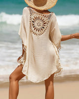 Ocean Chic - Strandkleid aus Häkelarbeit in Beige
