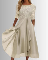 Rhonda - Elegantes Damen-Spitzenkleid in Creme