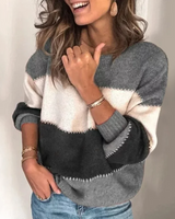 Melanie | Damen Colorblock-Pullover für den Frühling in Grau