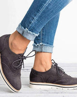 Nadia | Damen Schnüroxfords Plateausohle – Oxford Plateau Schuhe Komfort 2026 in Grau