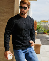 Bavon - Lässiger Gestreifter Pullover in Schwarz