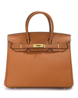 Jane – Premium-Handtasche aus echtem genarbtem Leder in Braun