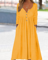 Imethma - Langärmliges Kleid Mit Knöpfen in Orange