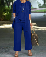 Meryse – 3-Teiliges Lounge Set in Lockerer Passform in Blau