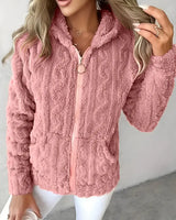 GAELLE | Langarm Kapuzenpullover Mit Reißverschluss in Rosa