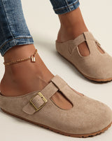 Helane – Bequeme Hausschuh Aus Wildleder in Khaki