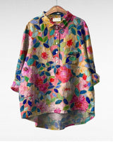 Olivia | Oversized Leinen-Bluse in Print 3