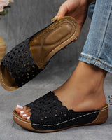 Navodya - Stylische Fisch Sandalen in Schwarz
