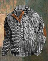 Basil™ – 3D-Print Pullover mit Muster in Hellgrau