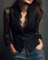 Yara - Soft-Touch-Bluse in Schwarz