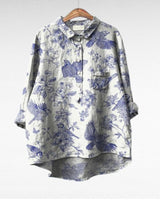 Olivia | Oversized Leinen-Bluse in Print 2