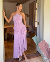 Irene | Damen Ärmelloses Halter Rückenfrei Maxikleid – Halter Maxi Rückenfrei 2026 in Lila