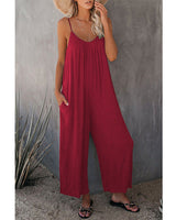 Allira | Lose ärmellose Jumpsuits in Rot
