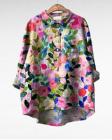 Olivia | Oversized Leinen-Bluse in Print 1