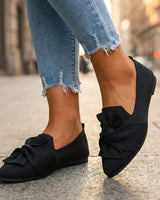 Kavira | Damen Strick-Loafers – Gestrickte Loafer Komfort in Schwarz