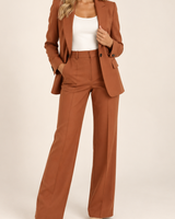 Danyela – Set Aus Blazer Und Hose Mit Geradem Bein in Braun