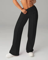 Alba | Hosen mit geradem Schnitt und weitem Bein in Schwarz
