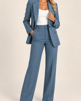 Danyela – Set Aus Blazer Und Hose Mit Geradem Bein in Blau