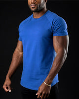 Herren Schlanke Passform Einfach T-Shirt in Blau