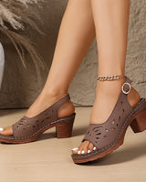 Valia - Bequeme High Heels in Braun