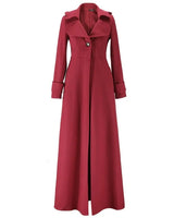 Damen Wintermantel | Langer Trenchcoat | Elegant & Wärmend | Winddicht in Rot