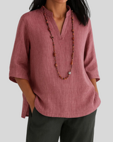 Luna | Leinenbluse mit entspannter Eleganz in Rot