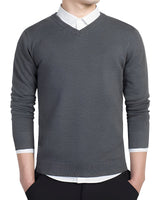 Tom - Komfortabler V-Ausschnitt-Pullover in Grau