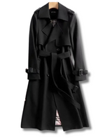 Amira | Damen Klassischer Trenchcoat mit Gürtel für den Winter in Schwarz