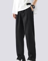 Carlo - Lockere Gerade Bein-Hose in Schwarz
