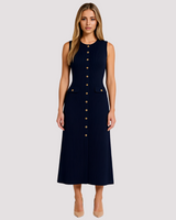 Jorja - Elegantes Midikleid mit Knöpfen in Blau