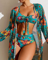 Isabella | Bikini mit Blumenrock in Blau