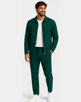 Tobiana - Set Aus Strukturierter Jacke MIT Reißverschluss Und Hose MIT Kordelzug in Grün