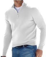 Nash - Freizeitpullover mit halbem Reißverschluss in Weiß
