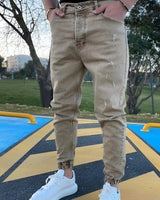Andre - Stilvolle Slim-Fit-Jeans mit Rissen für Herren in Khaki