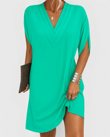 Theresa | Damen Kleid Flatternder Schnitt Leicht Sommer in Türkis