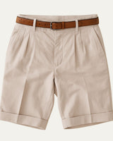 Oliver | Aufgeschlagener Saum Knielang Chinoshorts in Beige