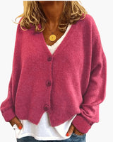 Gwen – Langärmelige Strickjacke in Rosa