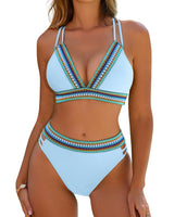 Stephanie | Figurbetontes Bikini-Set mit Kontrastdetails in Hellblau