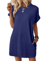 Elviaa – Elegantes Minikleid Mit Tasche in Marineblau
