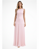 Elina | Damen Elegantes Plissee Maxi Kleid Formell – Plissee Maxi Elegant 2026 in Rosa